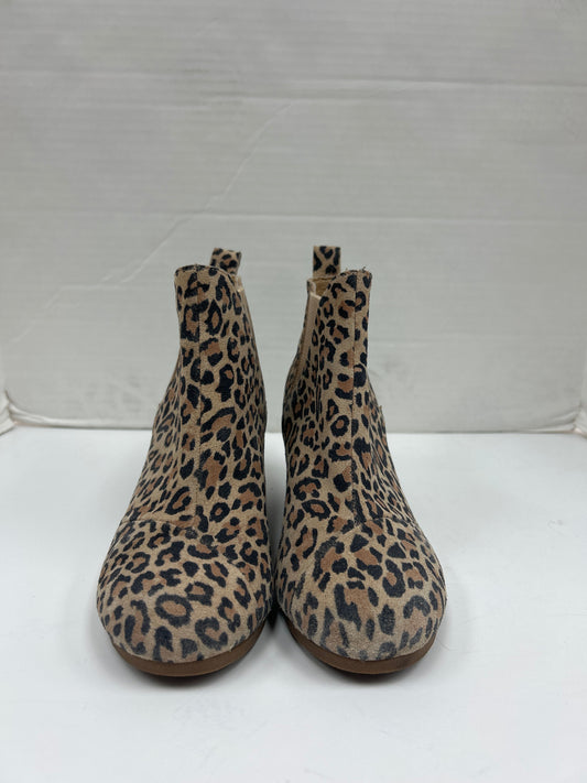 Boots Ankle Flats By Toms In Animal Print, Size: 8.5