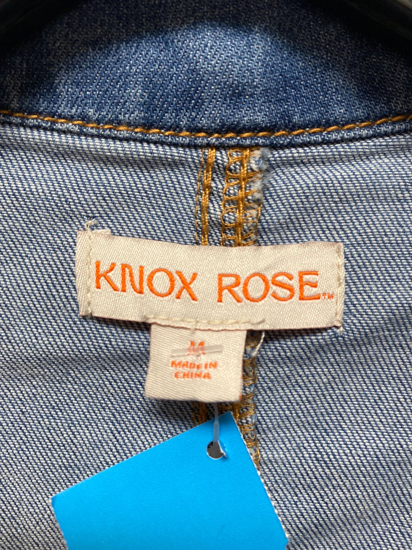 Jacket Denim By Knox Rose In Blue Denim, Size: L