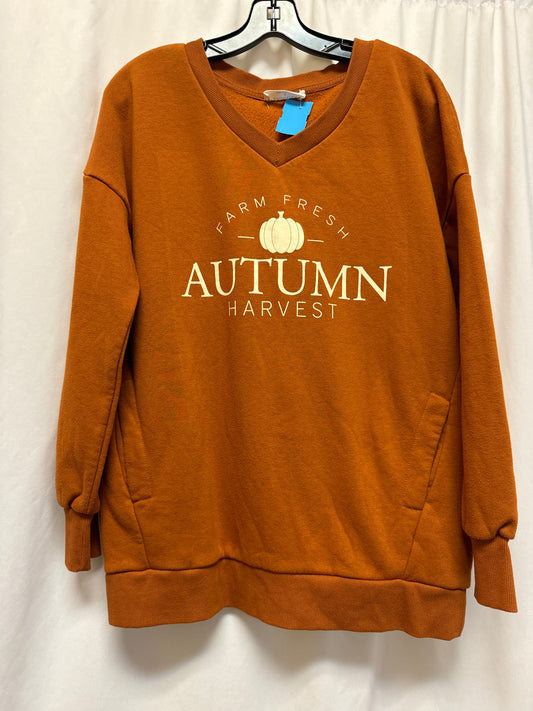 Sweatshirt Crewneck By Zenana Outfitters In Brown, Size: S