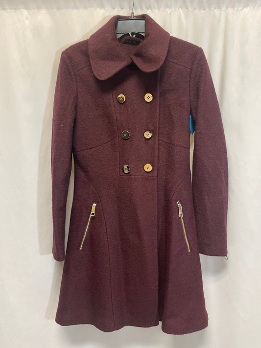 Coat Peacoat By Guess In Maroon, Size: M