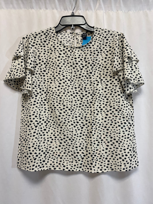 Top Short Sleeve By Shein In Black & White, Size: M