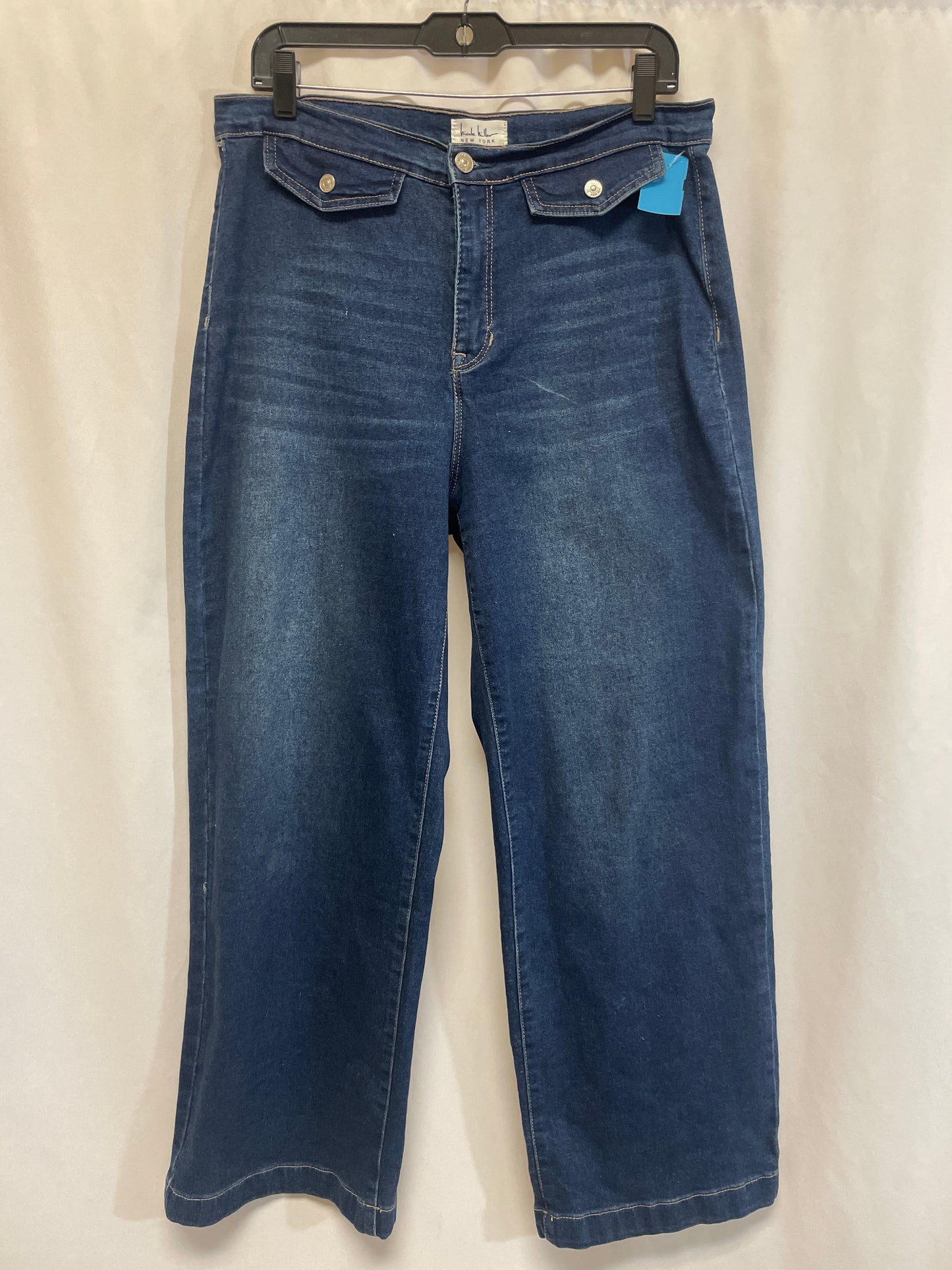 Jeans Wide Leg By Nicole By Nicole Miller In Blue Denim, Size: 10