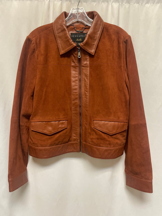 Jacket Leather By Bernardo In Brown, Size: M