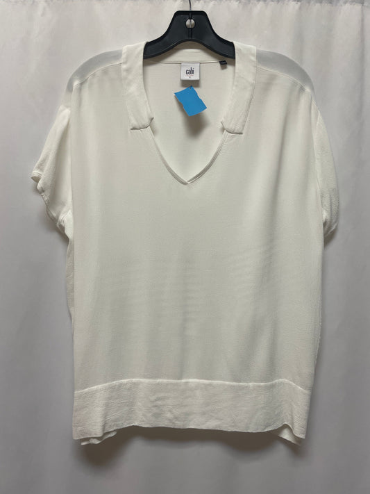 Top Short Sleeve By Cabi In White, Size: S