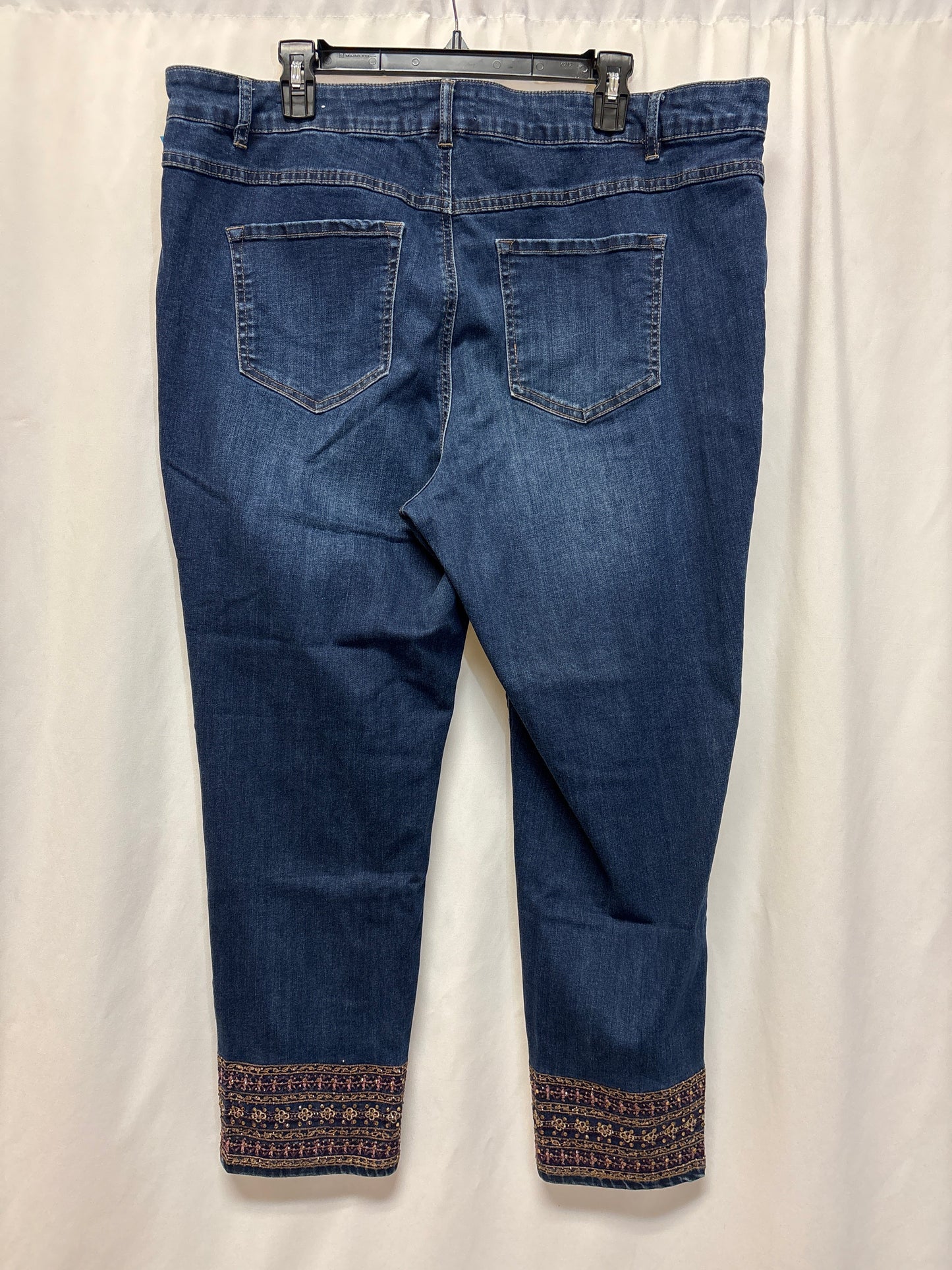 Jeans Skinny By Tribal In Blue Denim, Size: 18