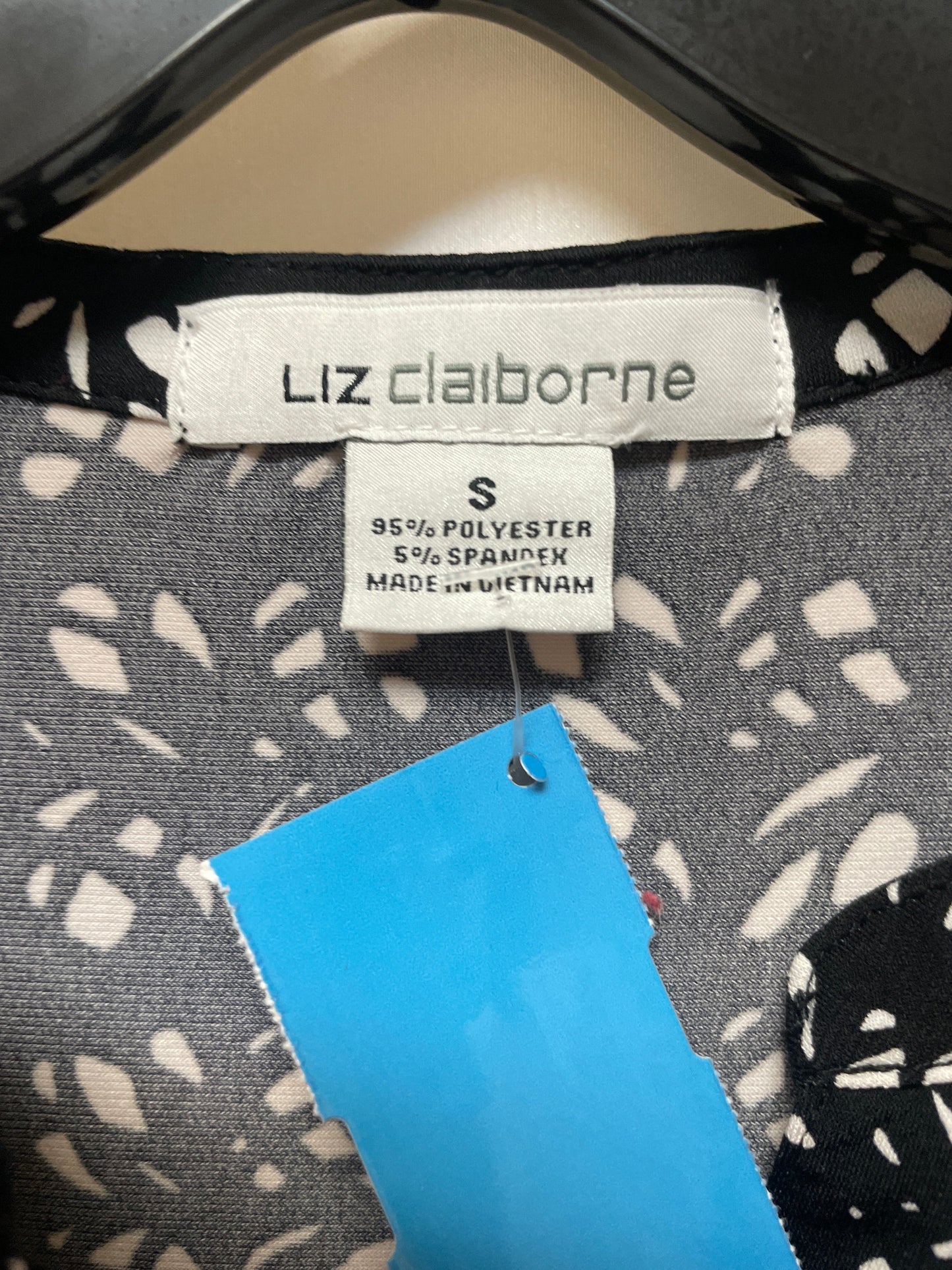 Top Long Sleeve By Liz Claiborne In Black & White, Size: S