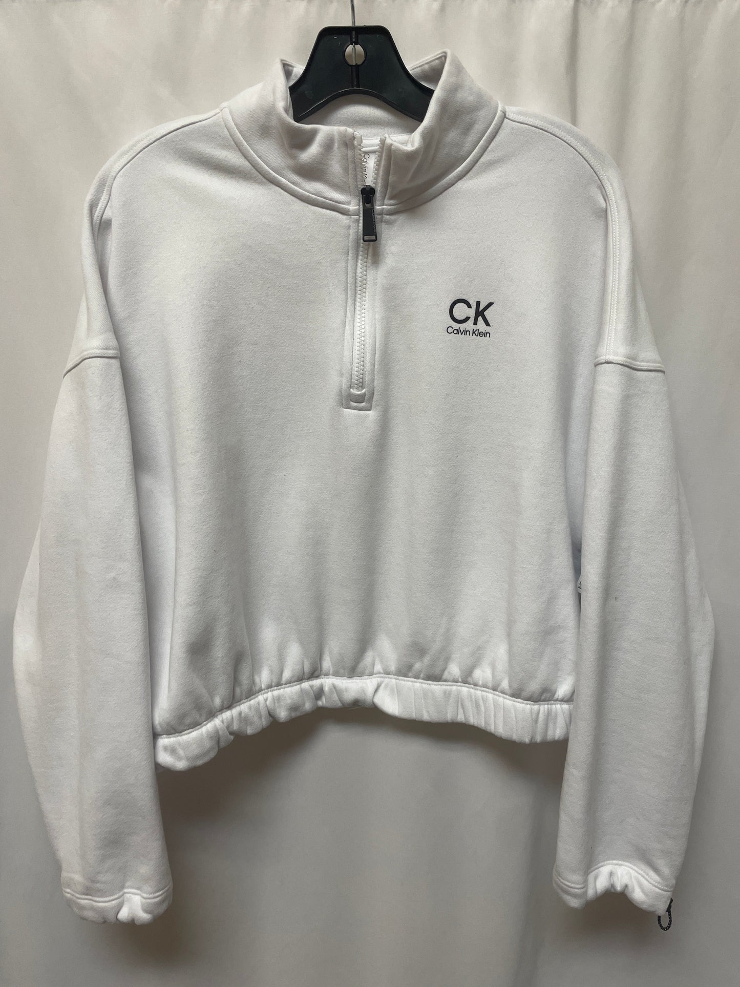 Sweatshirt Crewneck By Calvin Klein In White, Size: L