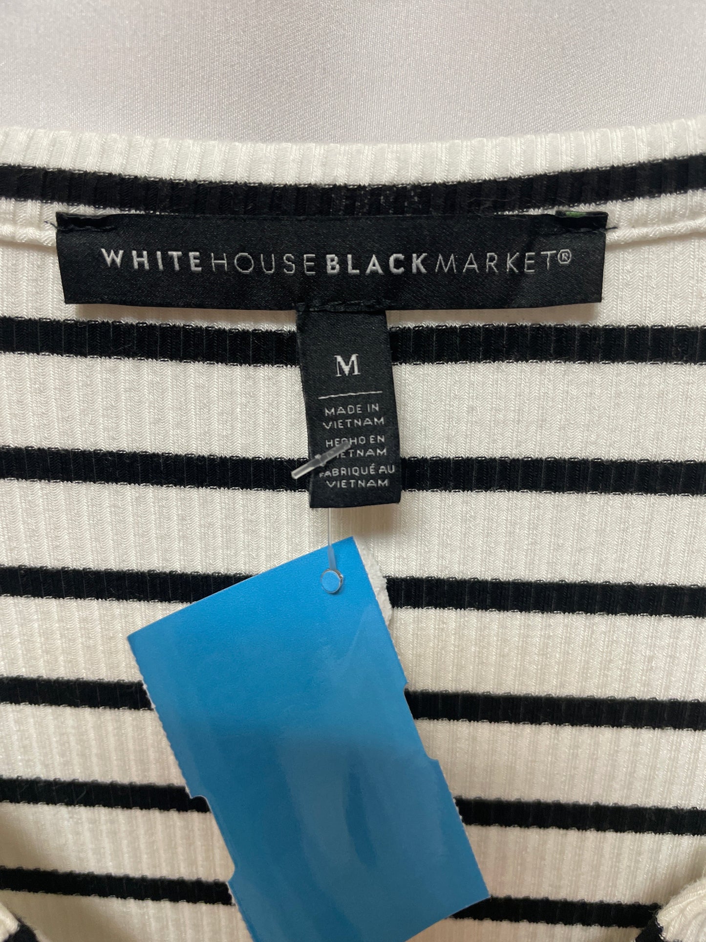 Top Long Sleeve By White House Black Market In Black & White, Size: M