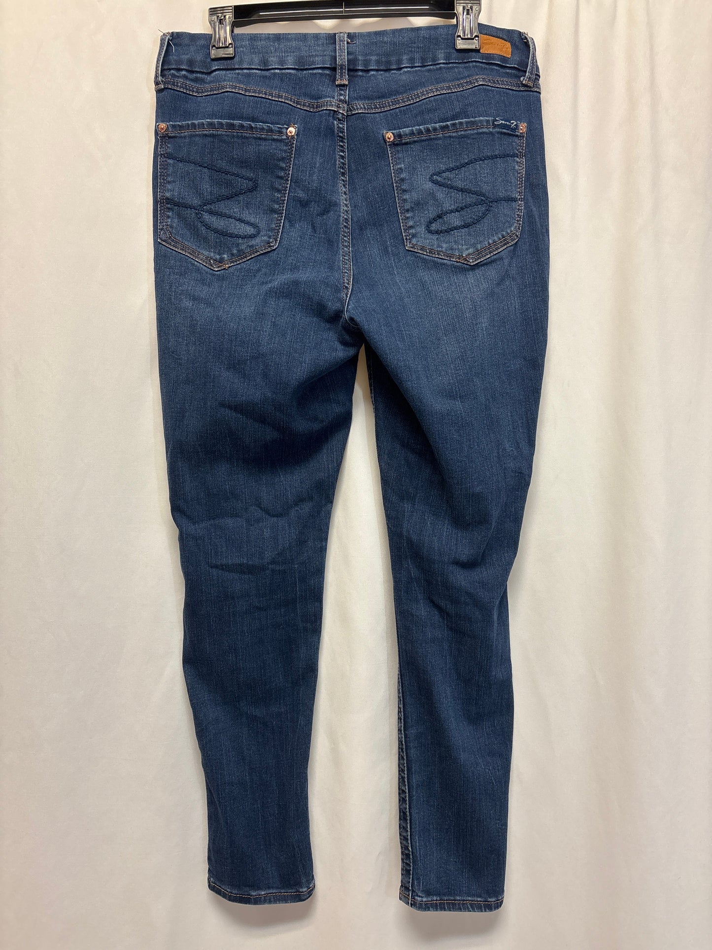 Jeans Skinny By Seven 7 In Blue Denim, Size: 12