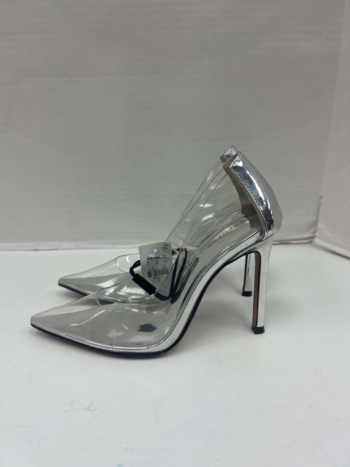 Shoes Heels Stiletto By Express In Silver, Size: 7