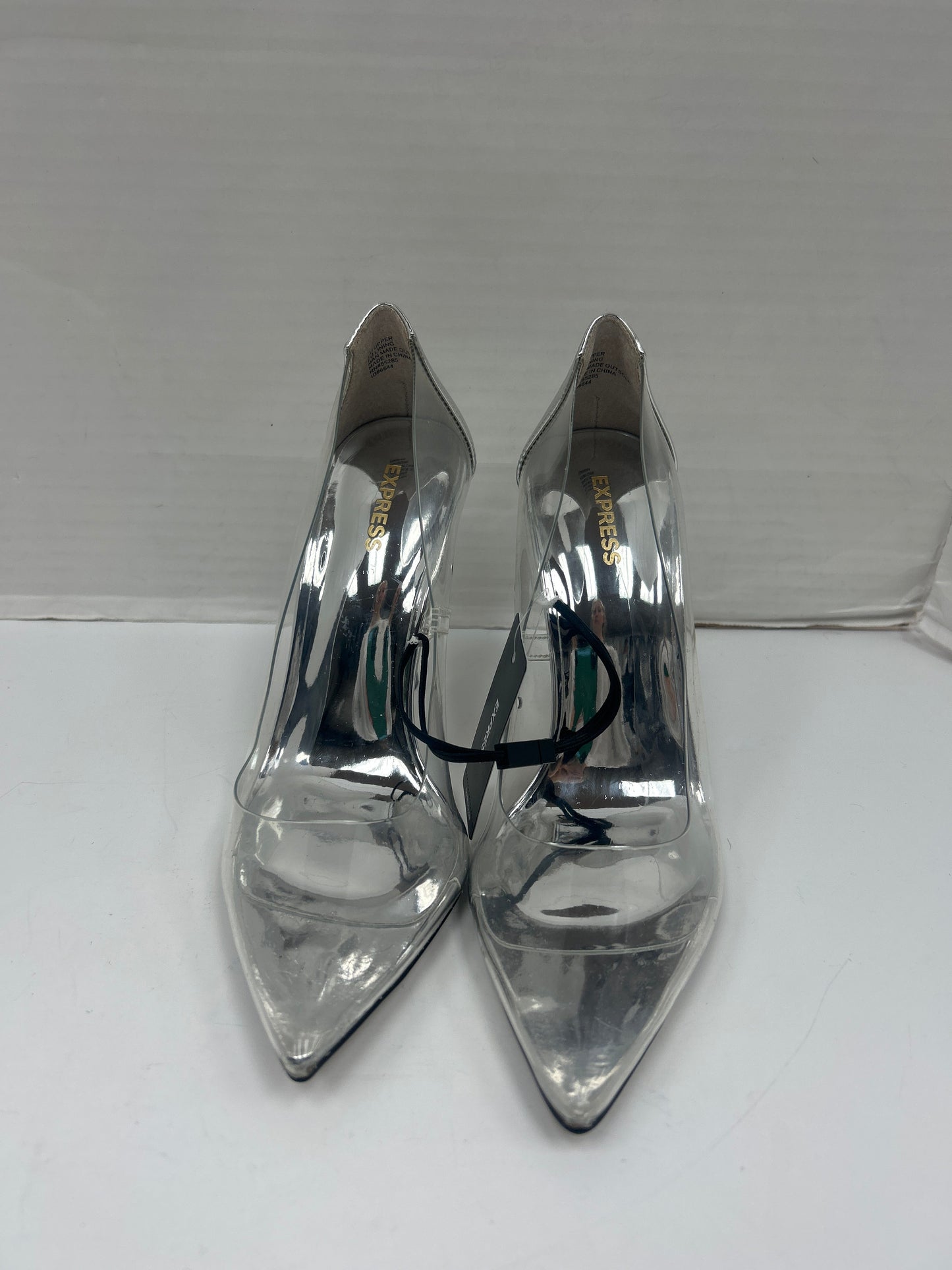 Shoes Heels Stiletto By Express In Silver, Size: 7