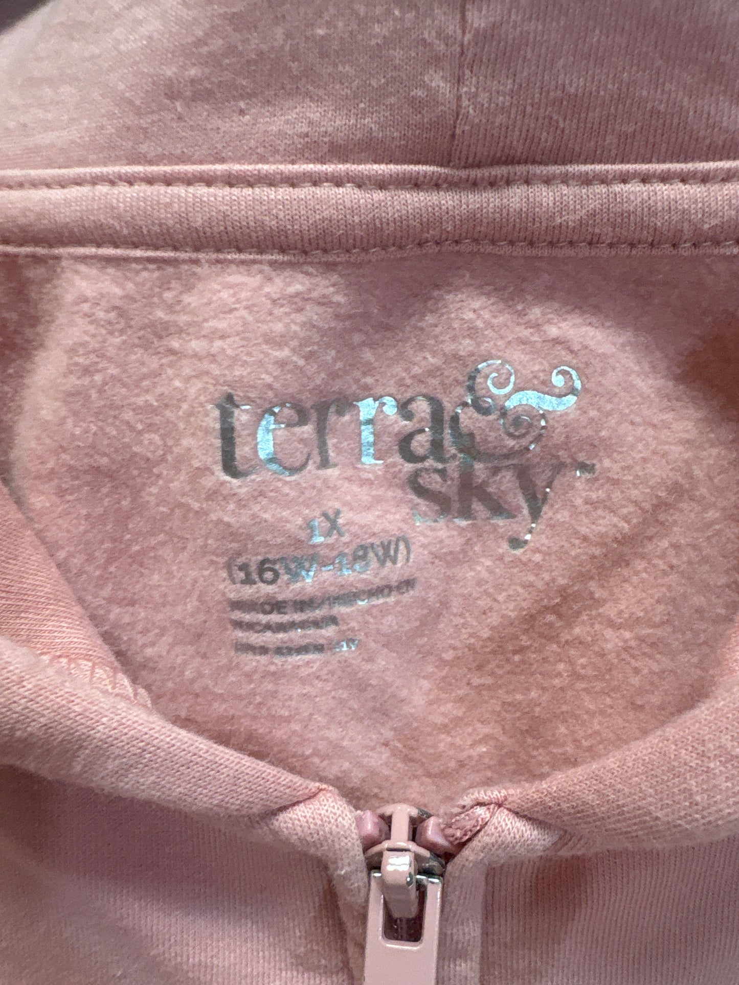 Sweatshirt Hoodie By Terra & Sky In Pink, Size: 1x