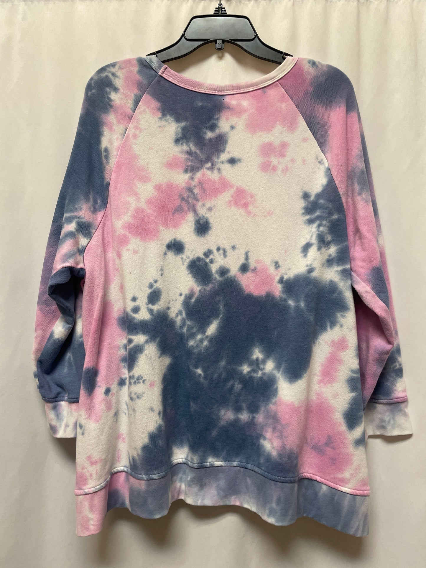 Top Long Sleeve By Time And Tru In Tie Dye Print, Size: Xl