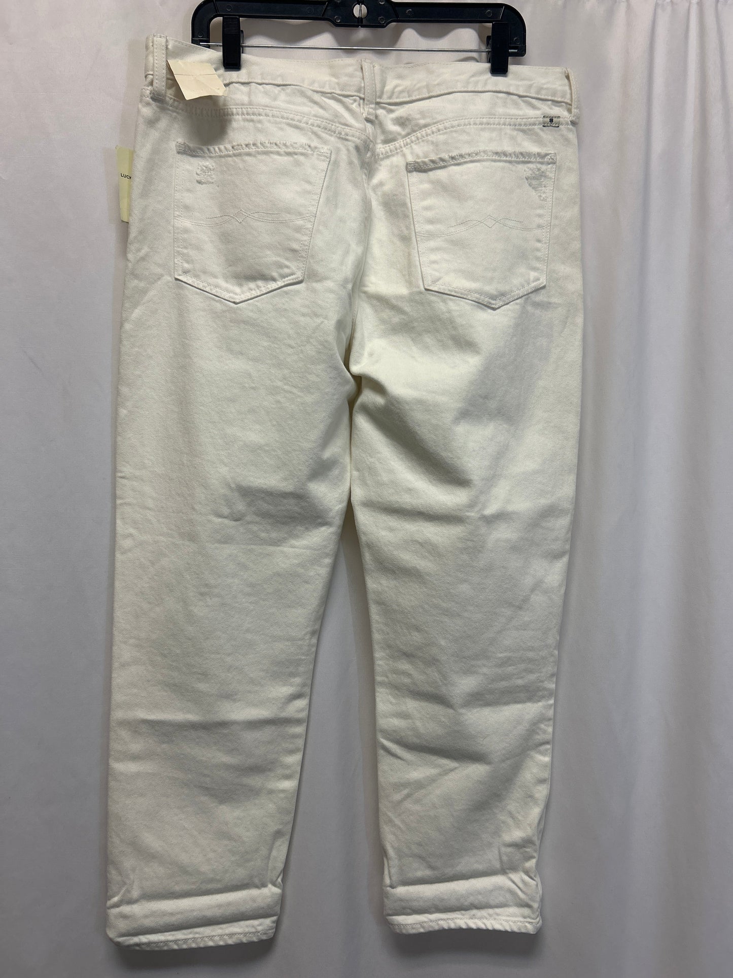 Jeans Boot Cut By Lucky Brand In White Denim, Size: 14