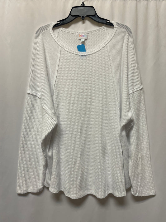 Top Long Sleeve By Lularoe In White, Size: 2x