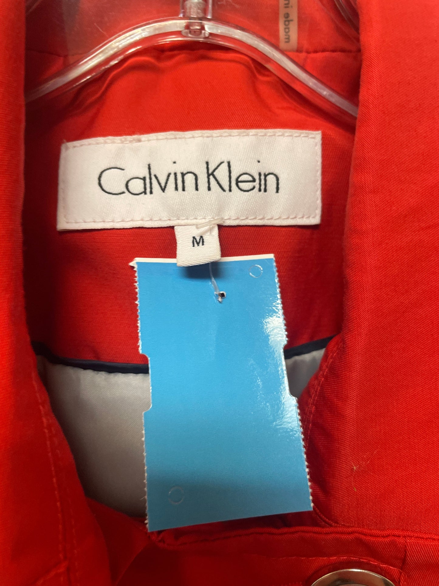 Coat Trench Coat By Calvin Klein In Red, Size: M