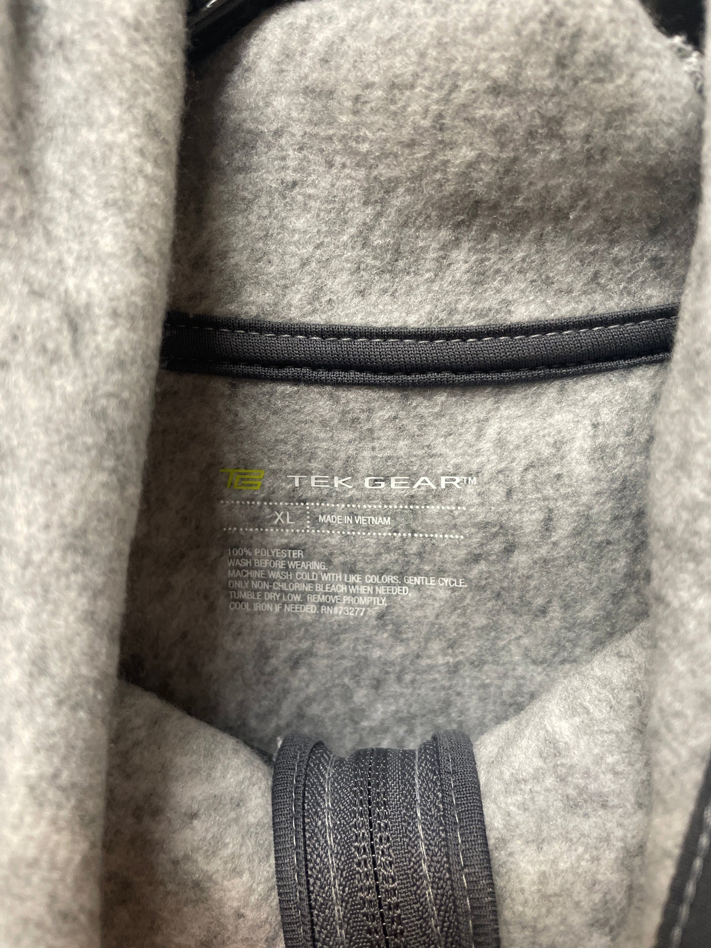 Jacket Fleece By Tek Gear In Grey, Size: Xl