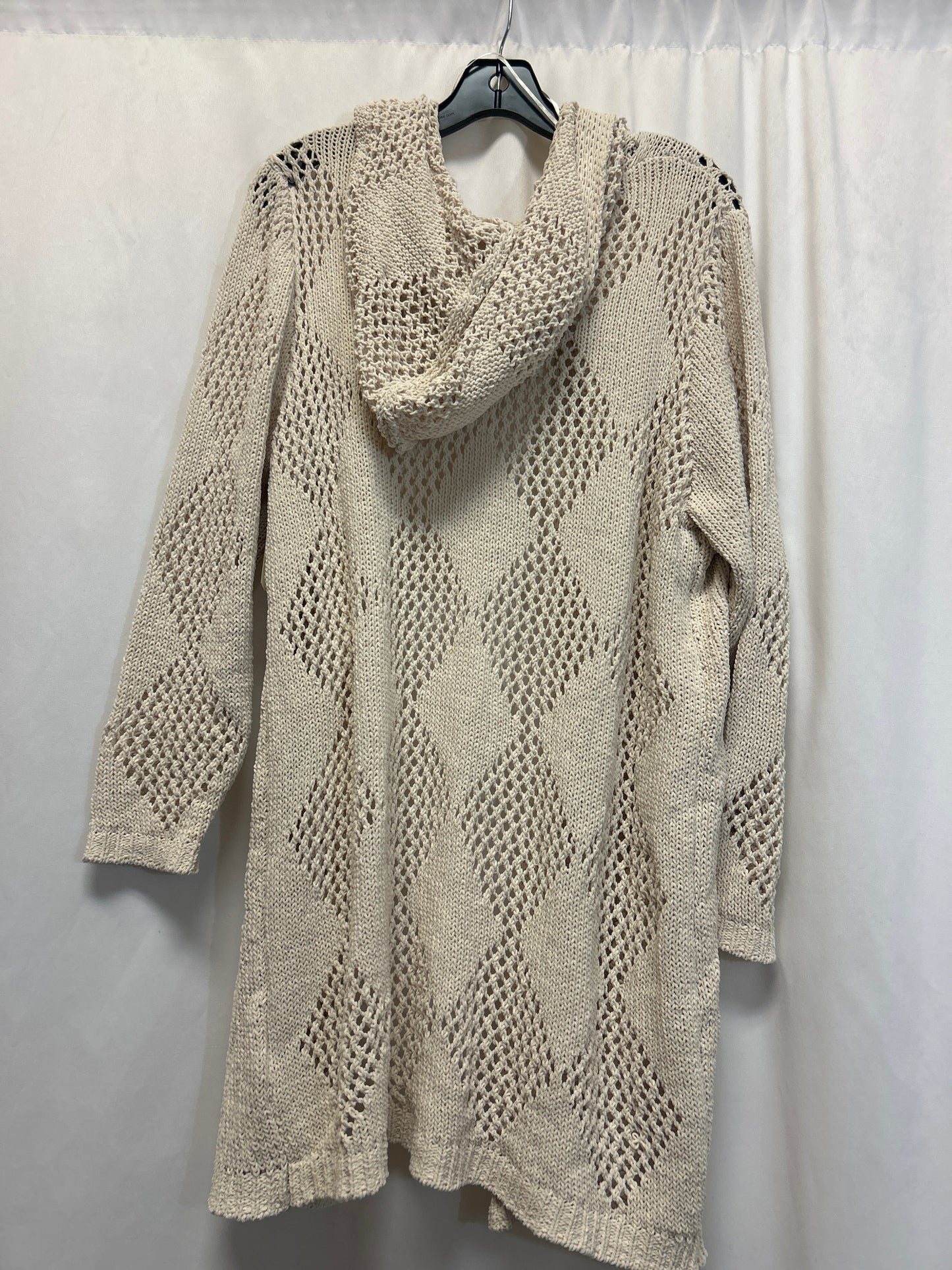 Sweater Cardigan By Nicole By Nicole Miller In Cream, Size: 1x