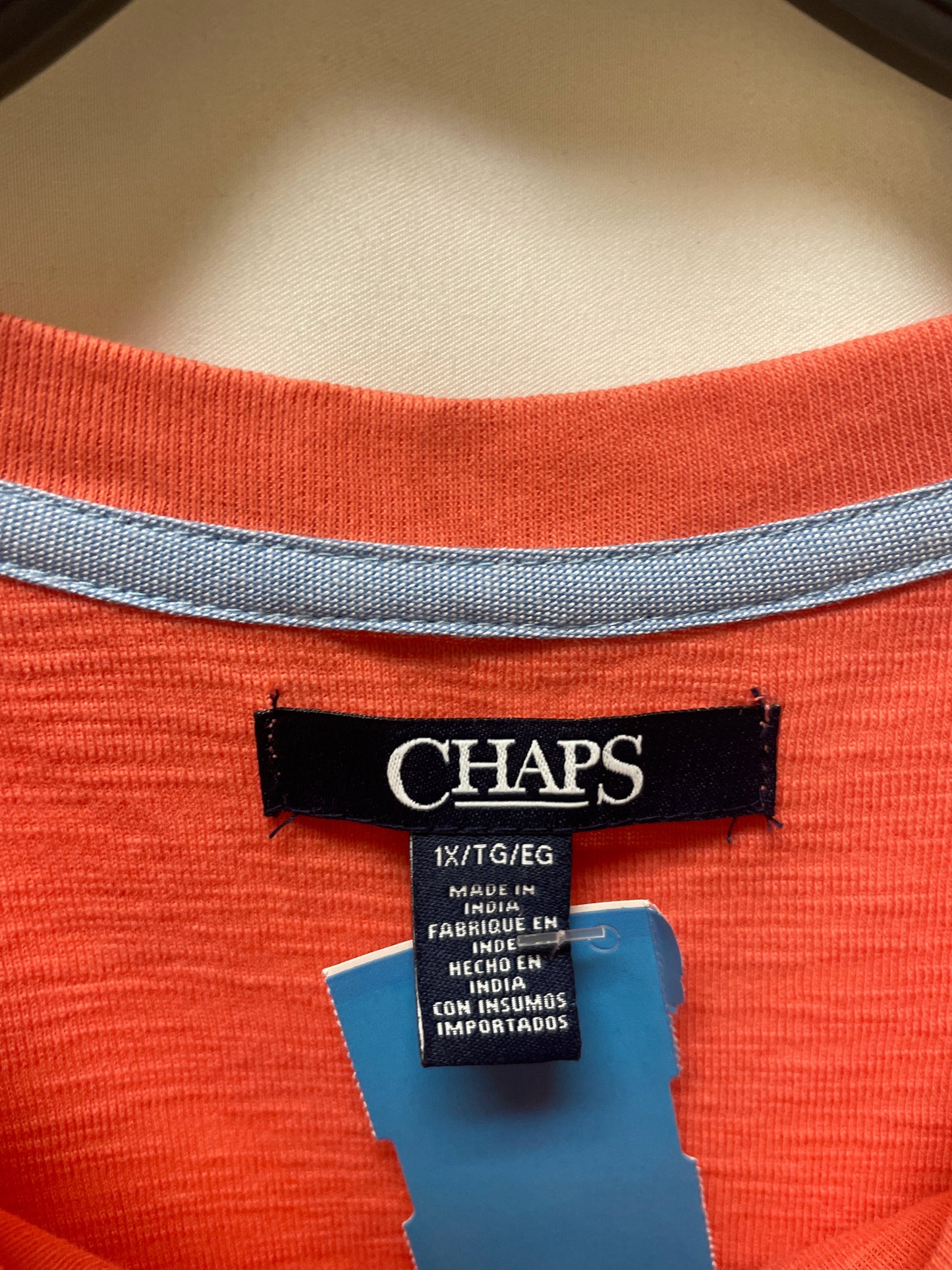 Top Long Sleeve By Chaps In Orange, Size: 1x