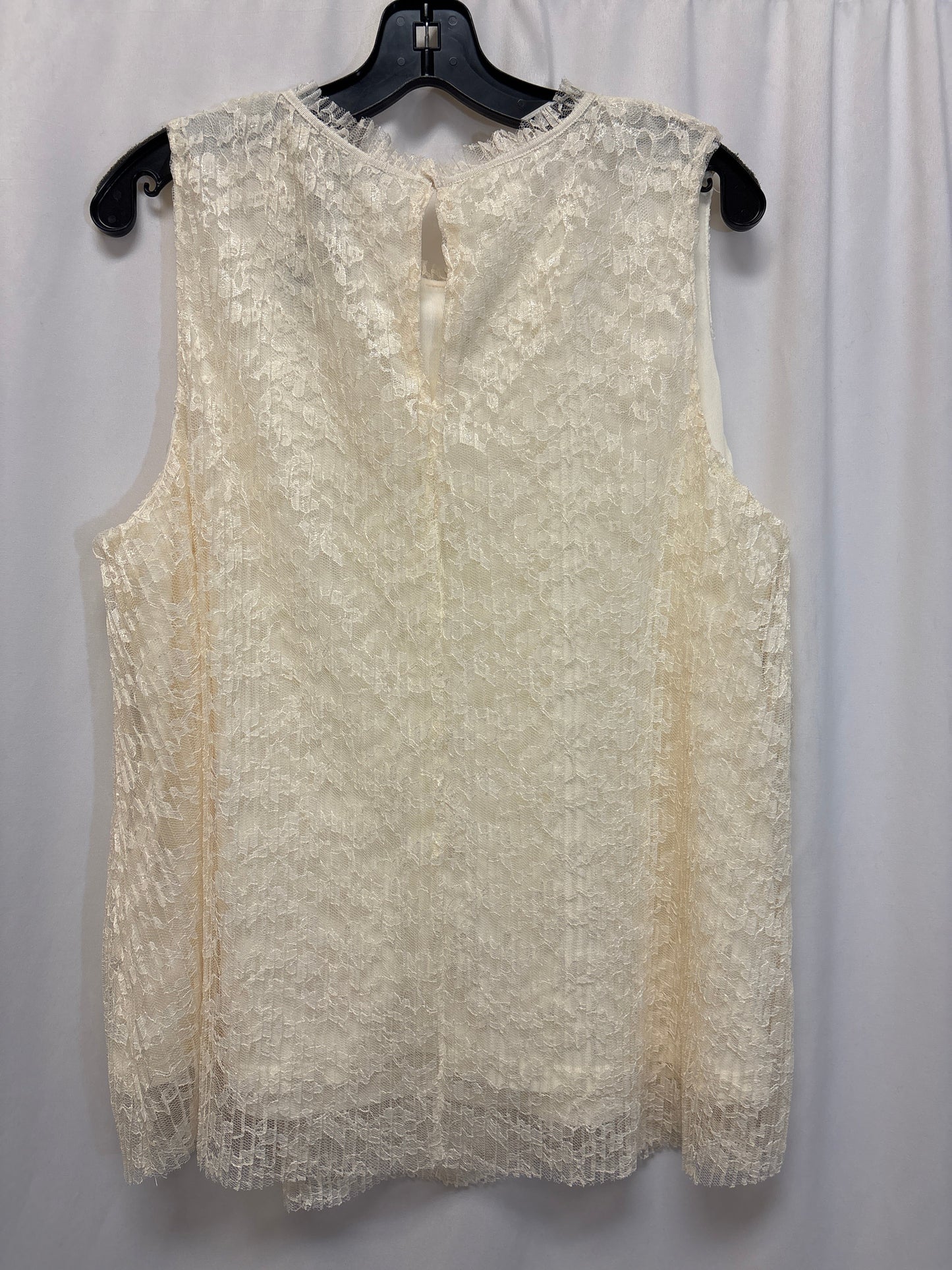 Top Sleeveless By H&m In Cream, Size: Xl