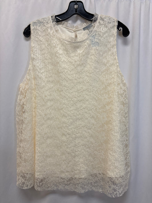 Top Sleeveless By H&m In Cream, Size: Xl