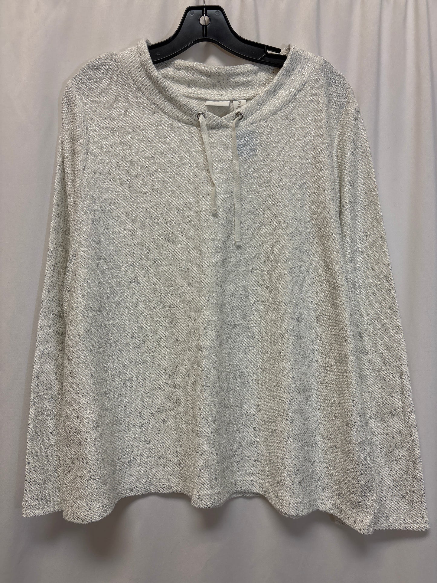 Top Sleeveless By Chicos In Silver, Size: Xl