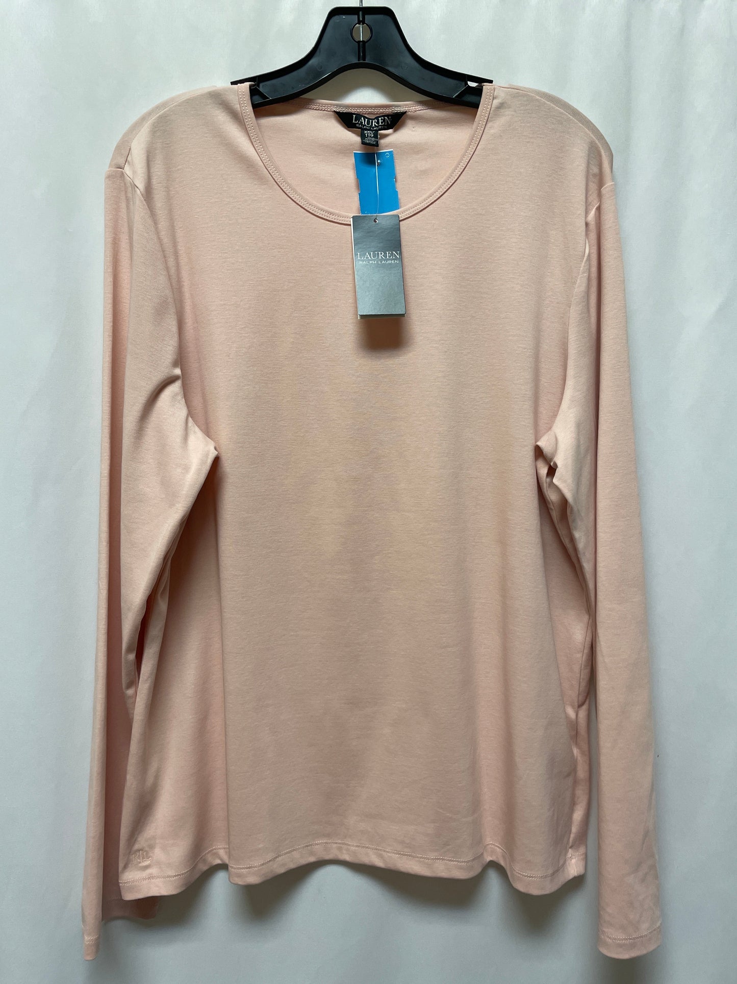 Top Long Sleeve By Lauren By Ralph Lauren In Peach, Size: Xxl