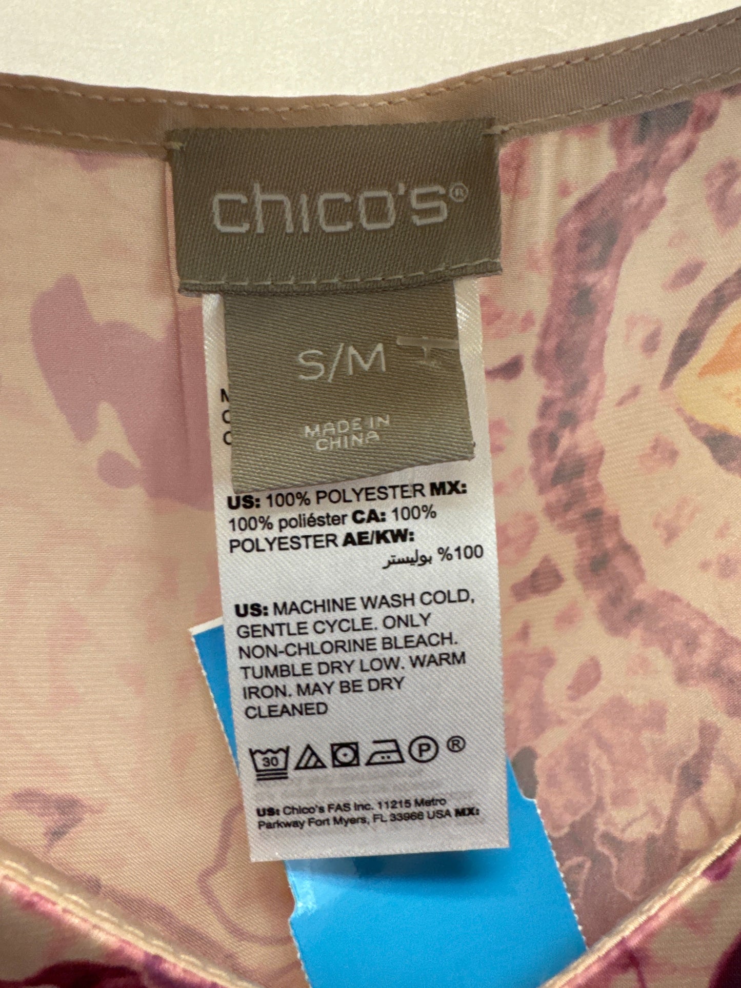 Top Short Sleeve By Chicos In Pink, Size: S