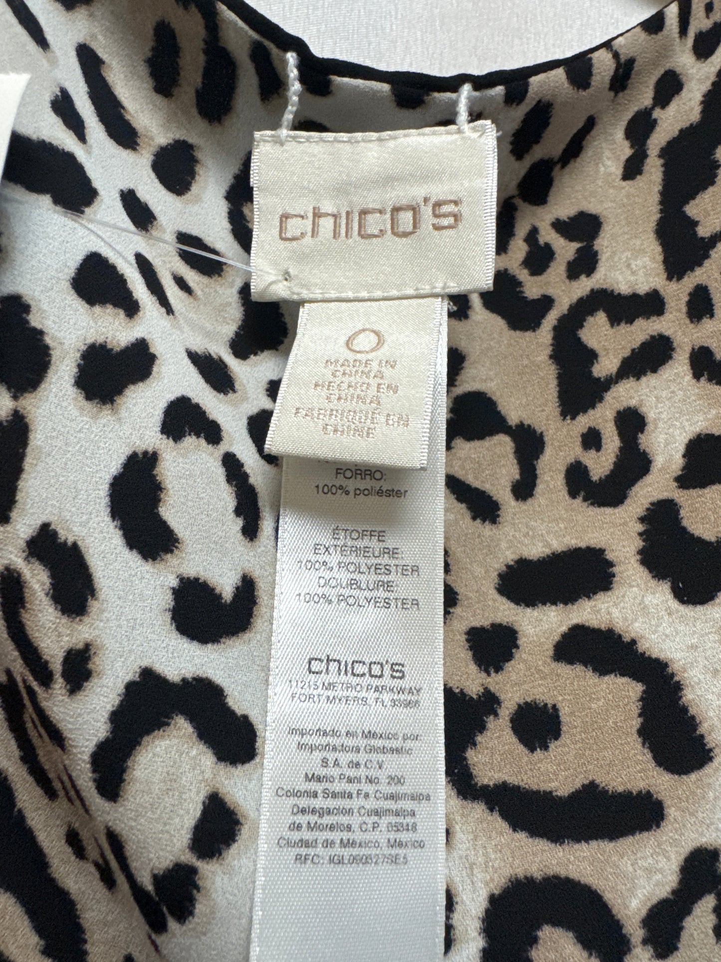 Top Sleeveless By Chicos In Animal Print, Size: S