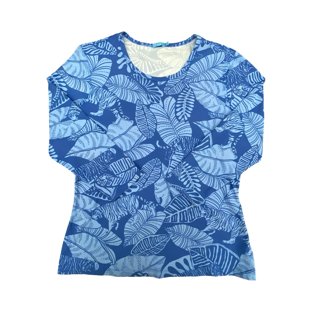 Top 3/4 Sleeve By J Mclaughlin In Blue, Size:M