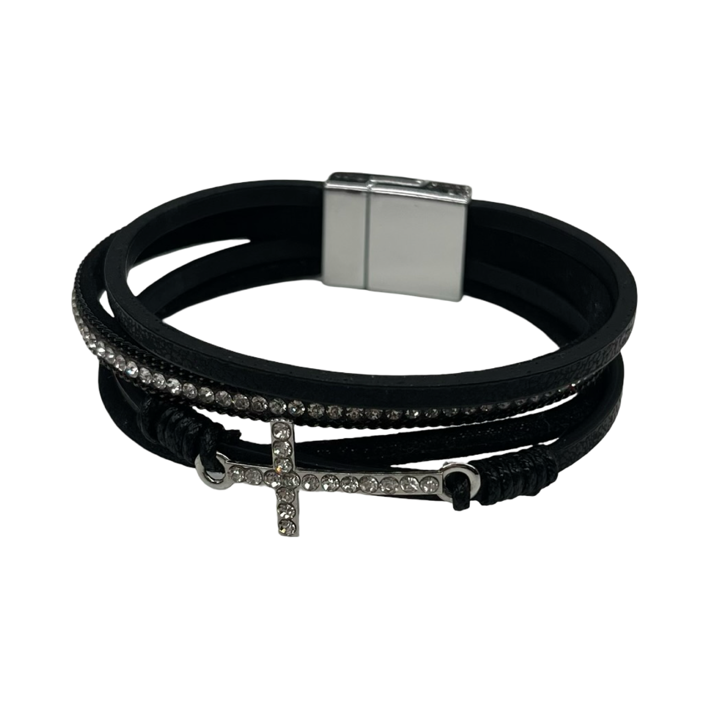 Bracelet Other By Clothes Mentor In Black & Silver