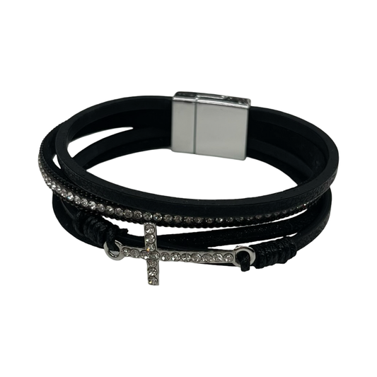 Bracelet Other By Clothes Mentor In Black & Silver