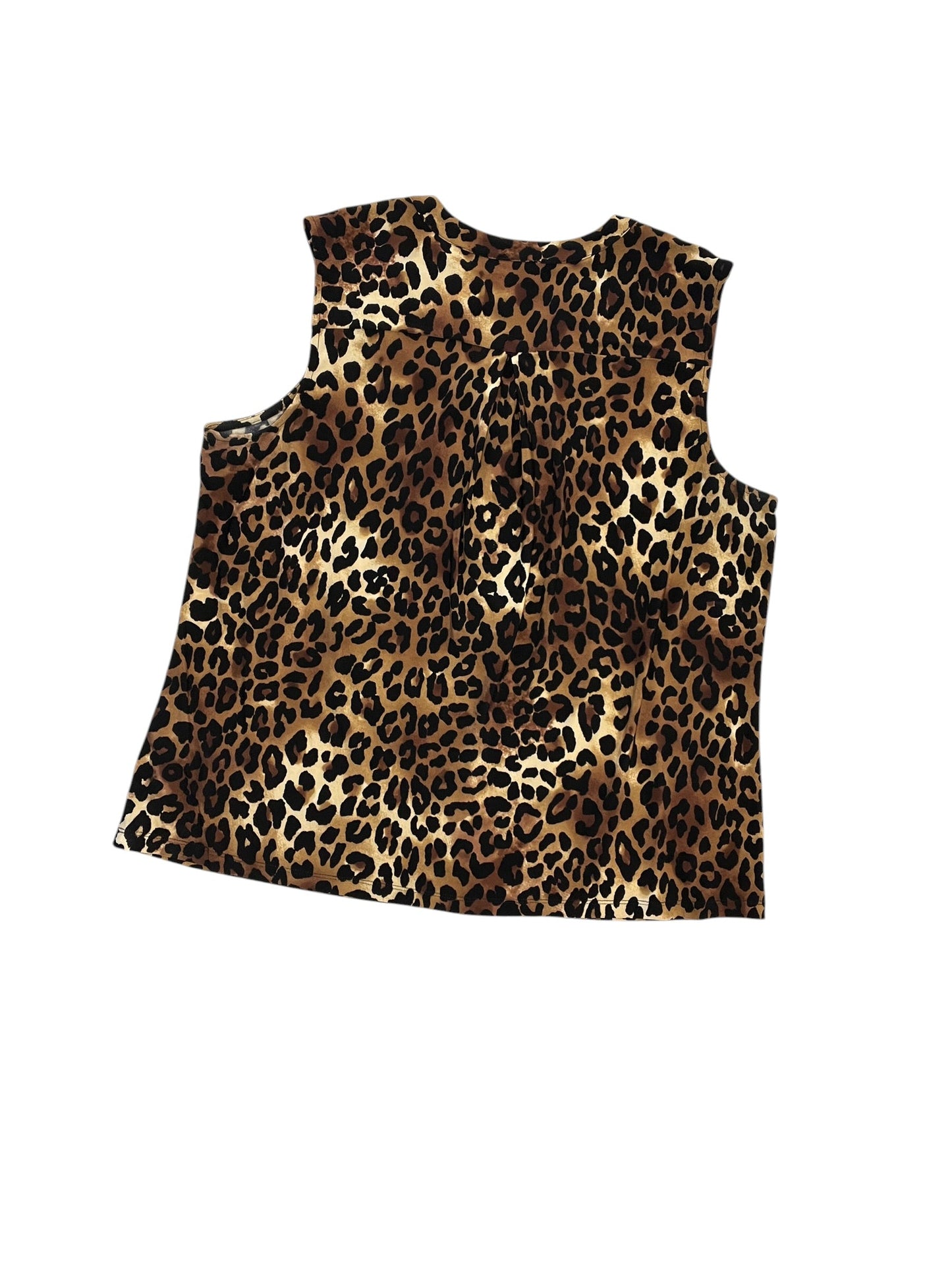 Blouse Sleeveless By Anne Klein In Animal Print, Size:Xl