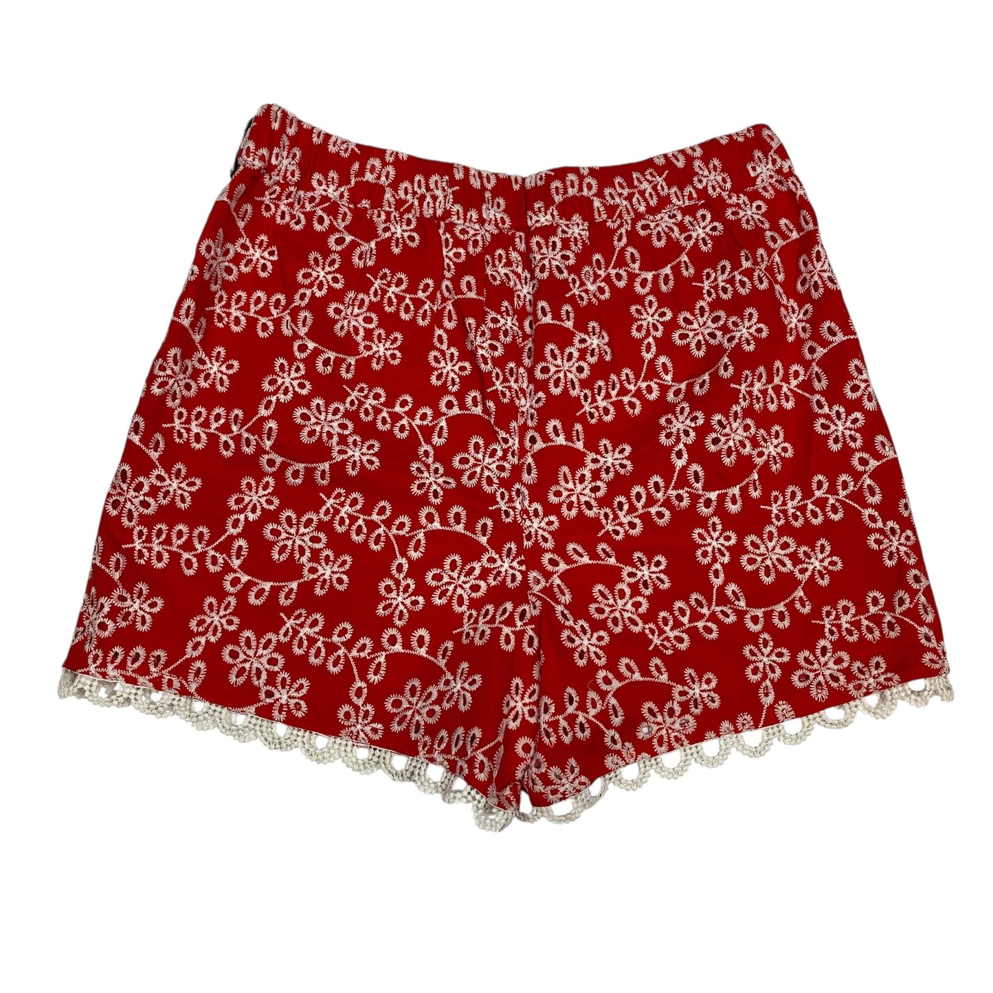 SHORTS by VERSONA in RED & WHITE, Size:S