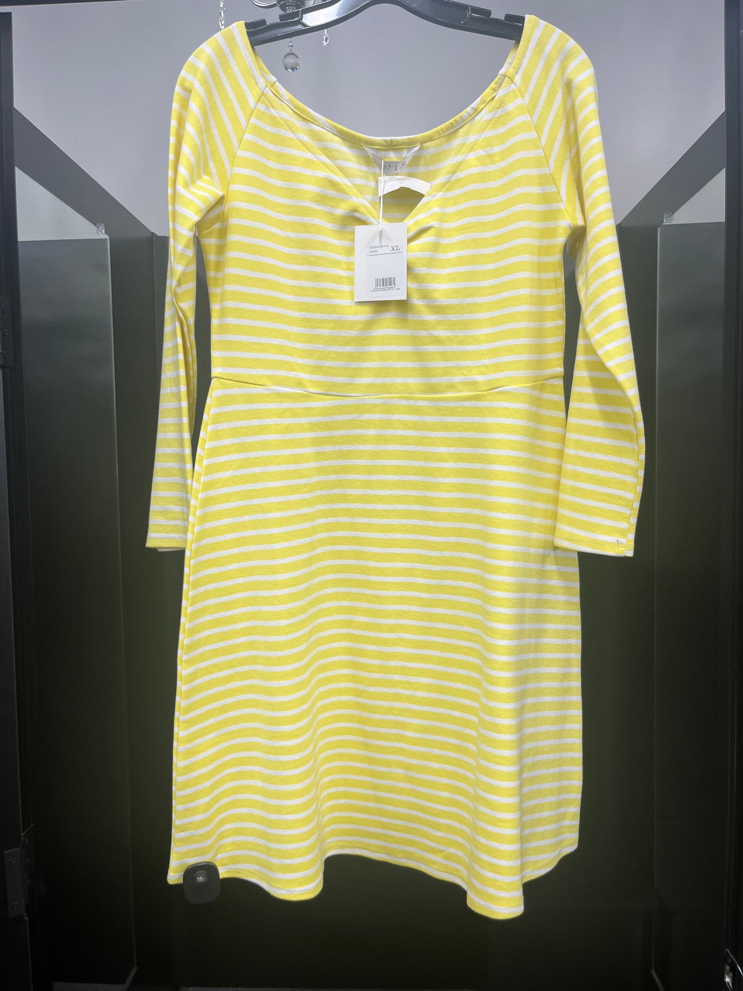 Striped Dress Casual Midi Compania, Size Xl