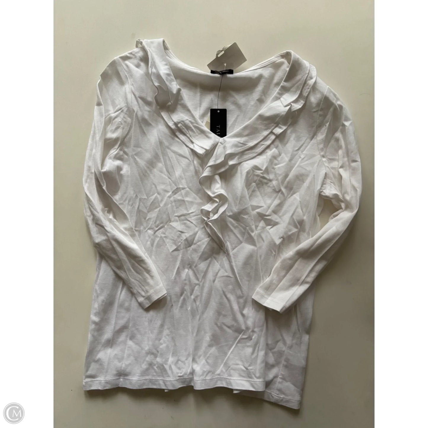 Top Long Sleeve By Talbots O In White, Size: M