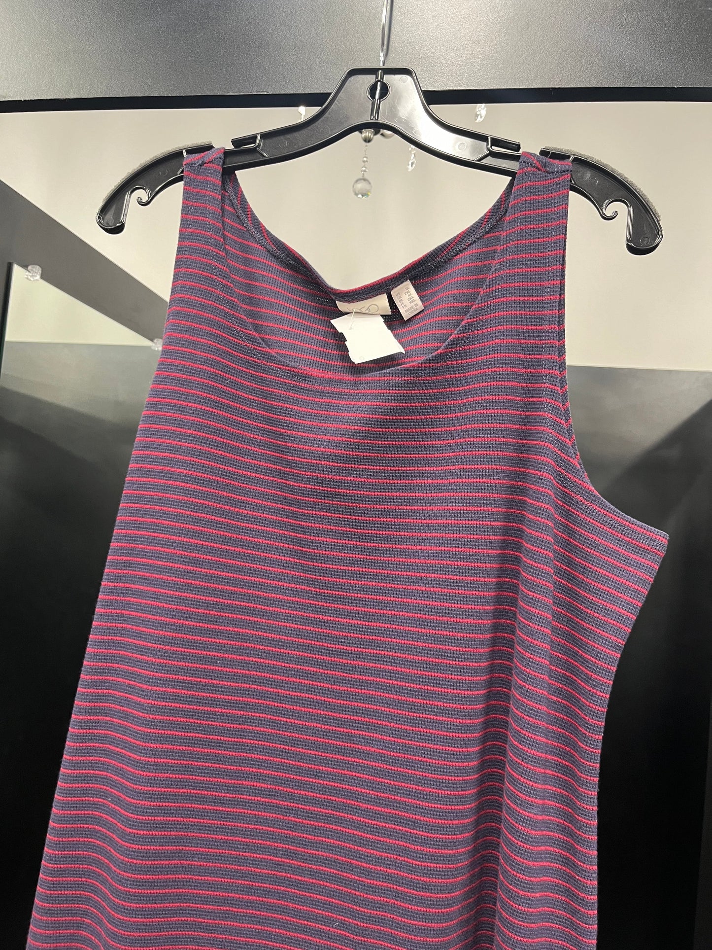 Striped Tunic Sleeveless Logo, Size 1x