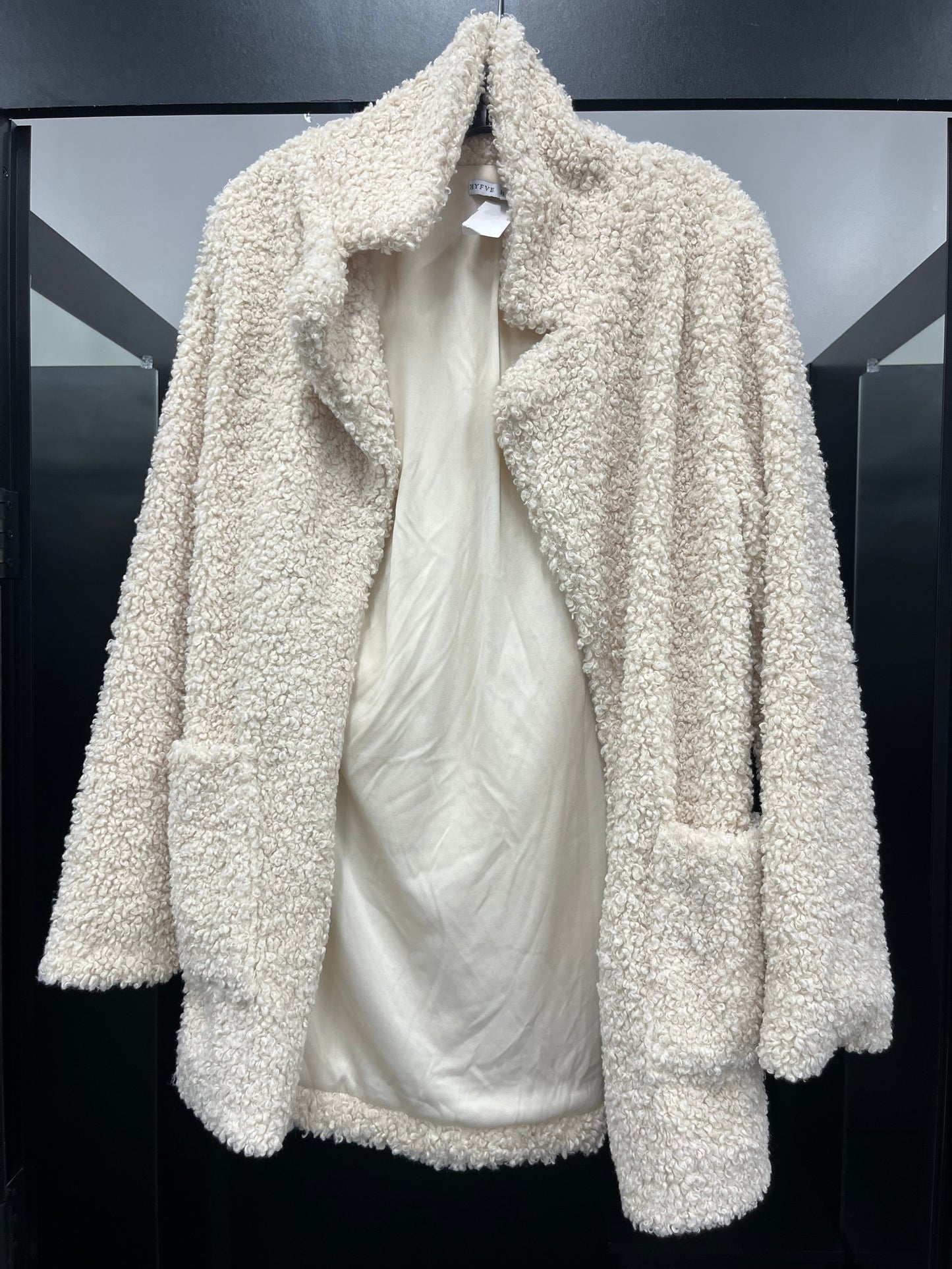 Cream Coat Faux Fur & Sherpa Hyfve, Size S