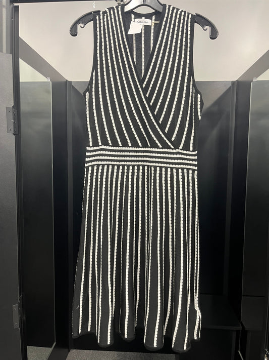 Black White Dress Casual Midi Calvin Klein, Size M