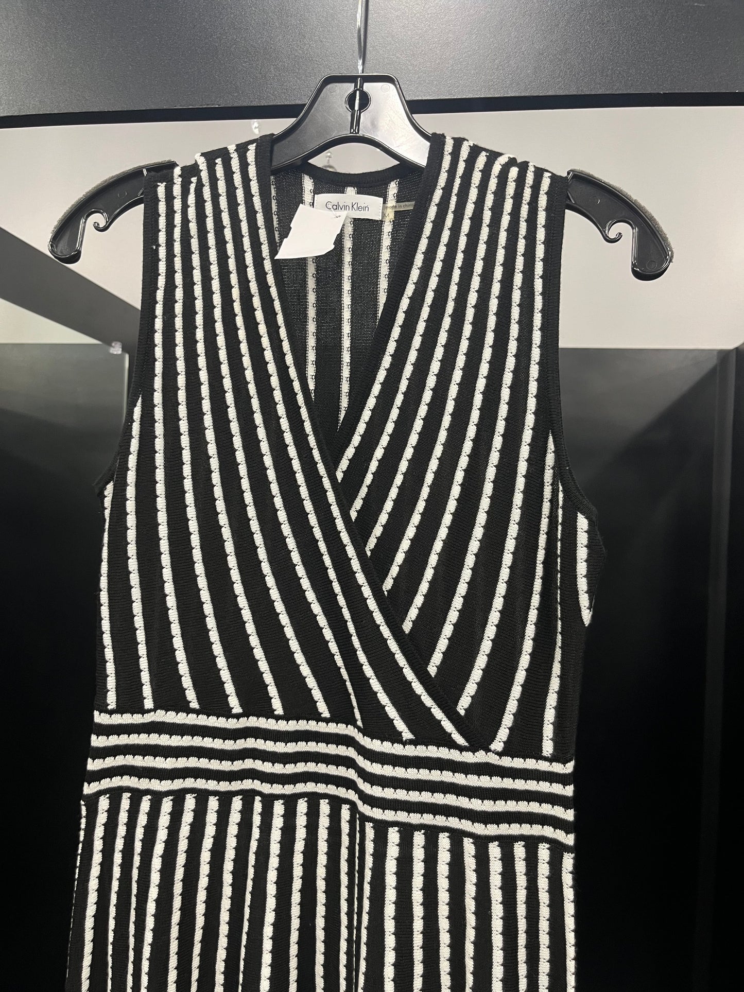 Black White Dress Casual Midi Calvin Klein, Size M