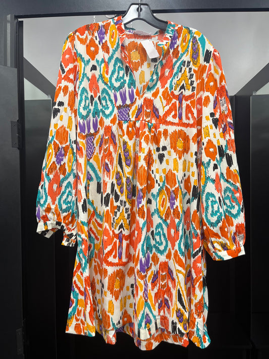 Multi-colored Dress Casual Midi Anniewear, Size M