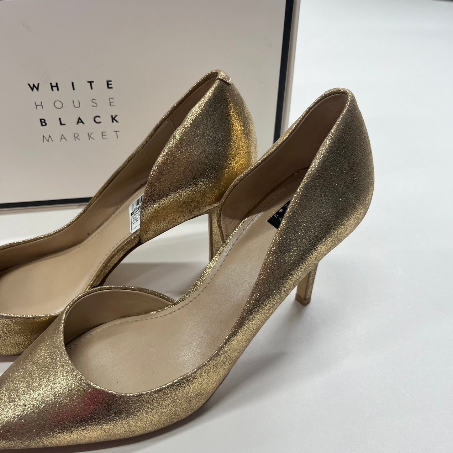 Gold Shoes Heels D Orsay White House Black Market, Size 7