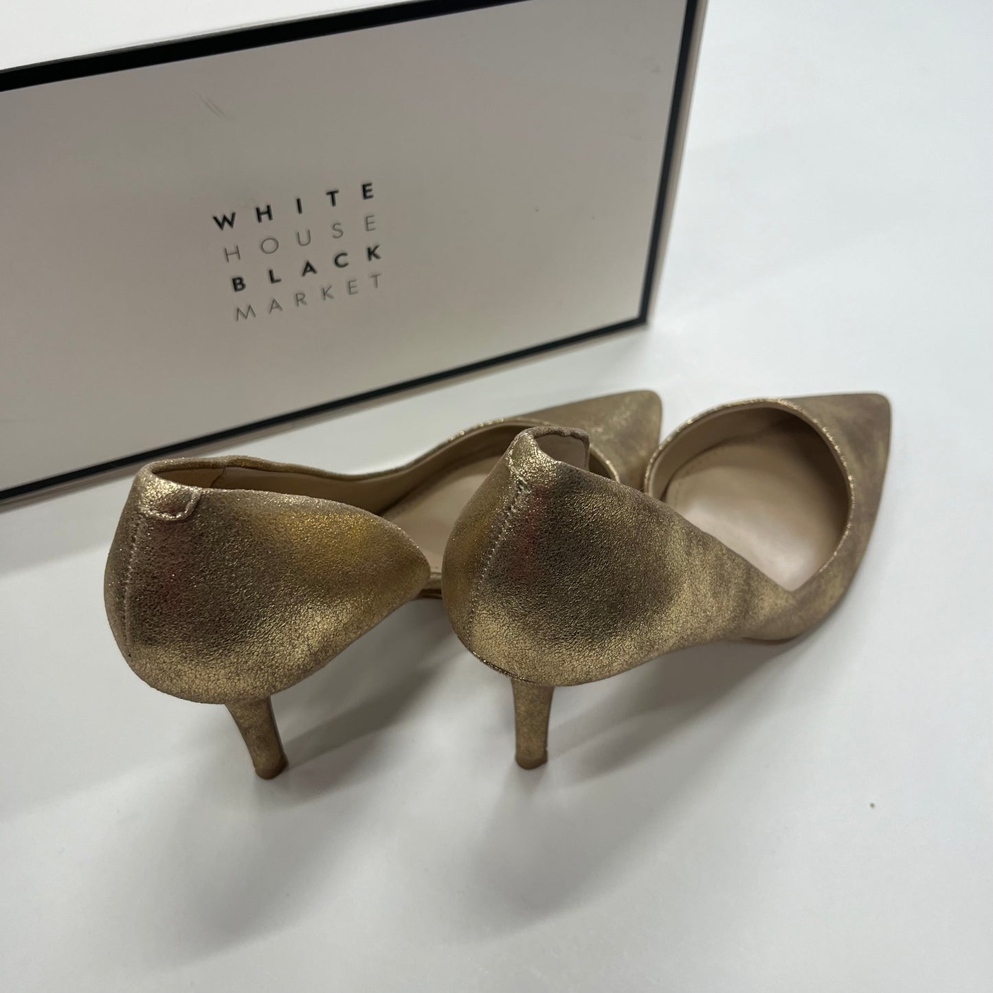 Gold Shoes Heels D Orsay White House Black Market, Size 7
