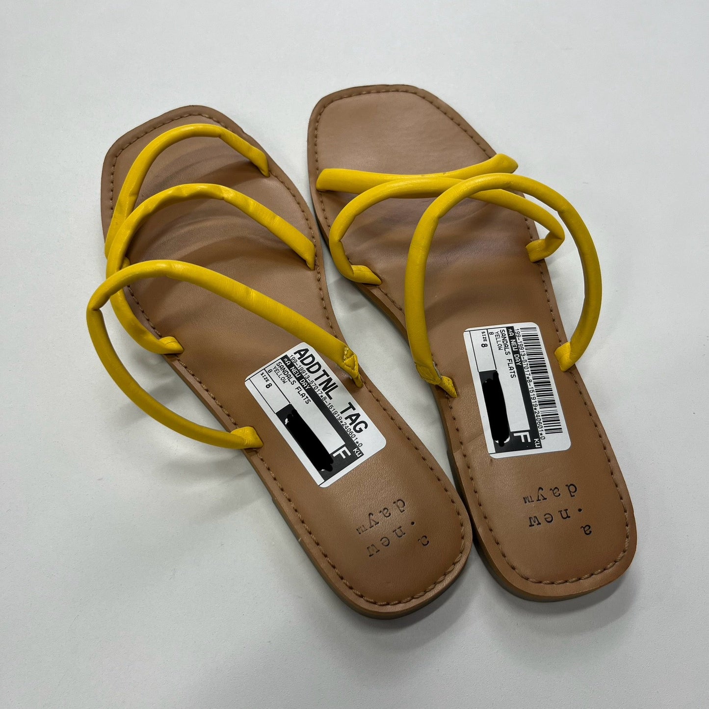 Yellow Sandals Flats A New Day, Size 8