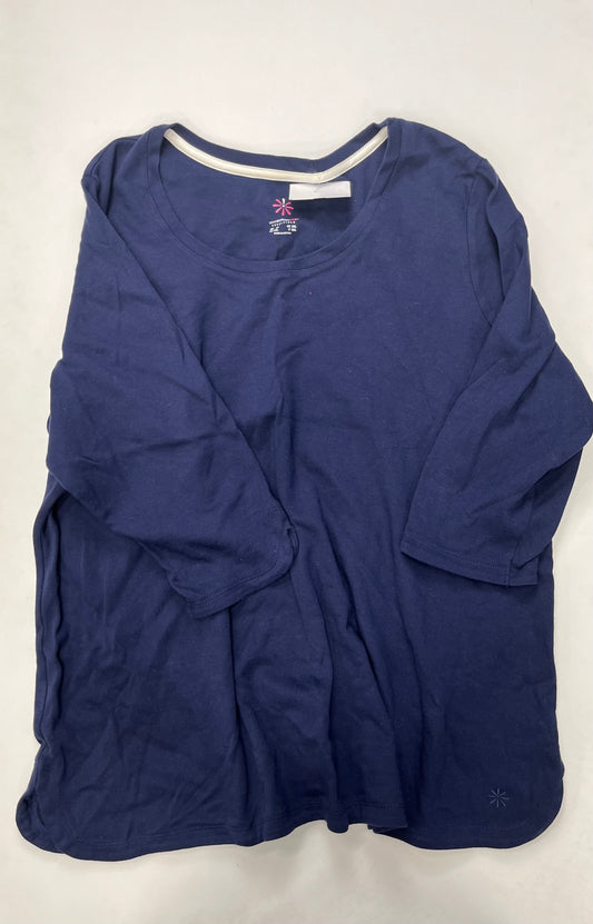 Navy Top Long Sleeve Isaac Mizrahi Live Qvc, Size 2x