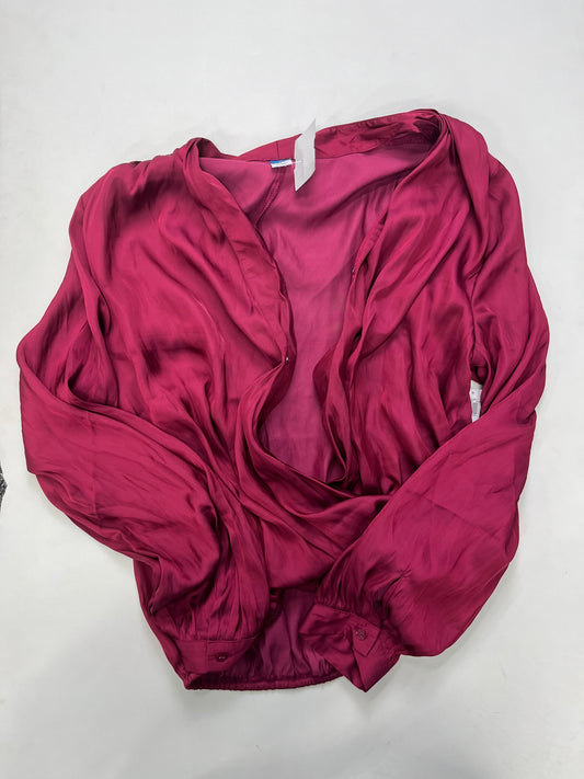 Maroon Blouse Long Sleeve Old Navy NWT, Size M