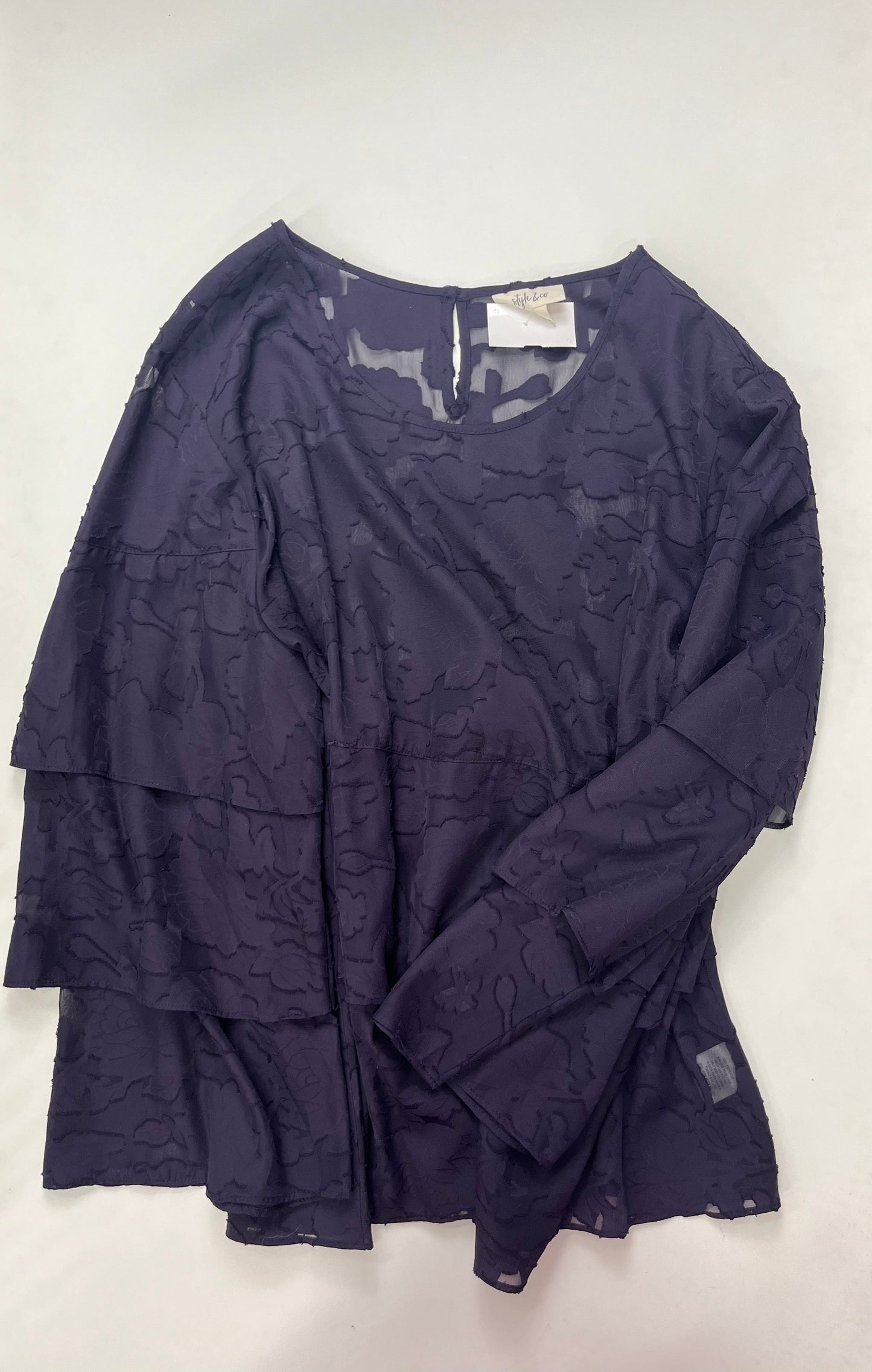 Purple Blouse Long Sleeve Style And Company, Size Xl