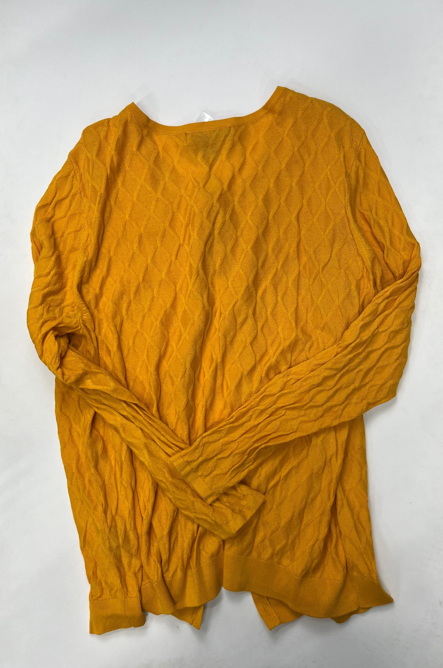 Mustard Cardigan August Silk, Size 1x