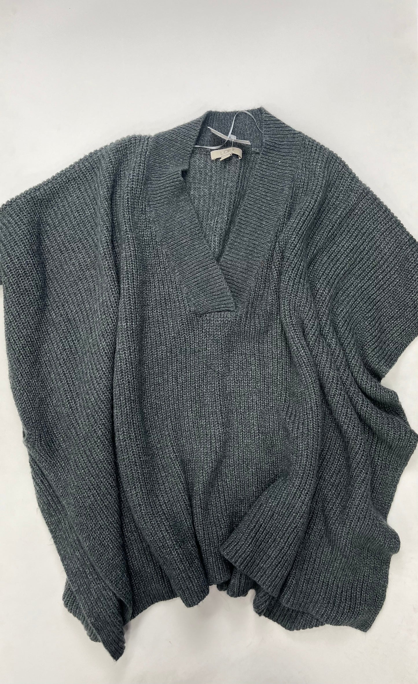 Grey Sweater Short Sleeve Loft, Size M