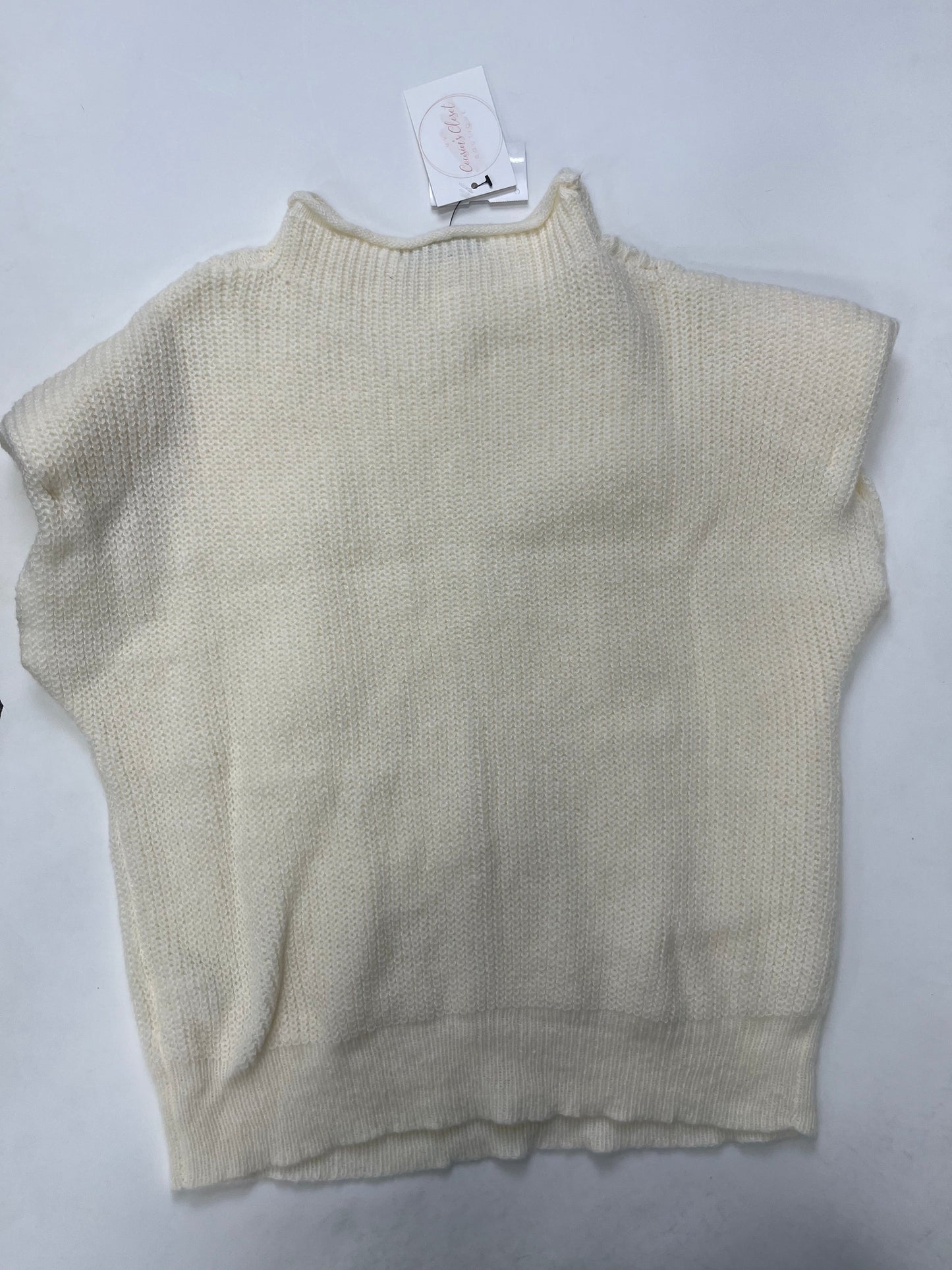 Cream Sweater Short Sleeve Cmc, Size Xl